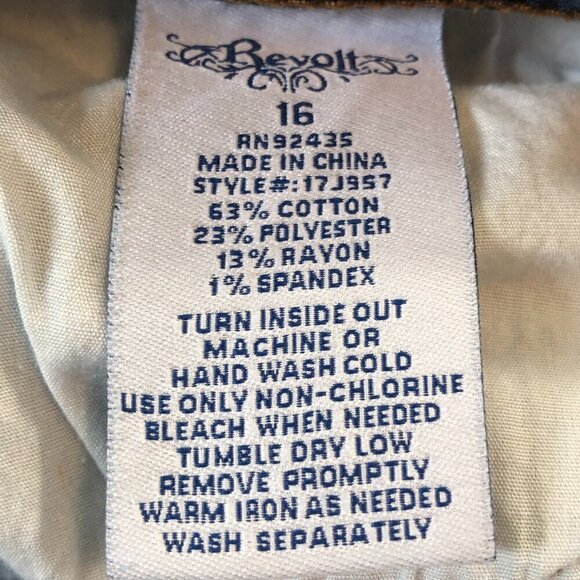 Revolt Dark Wash Straight Jeans Size 16 - Picture 6 of 6